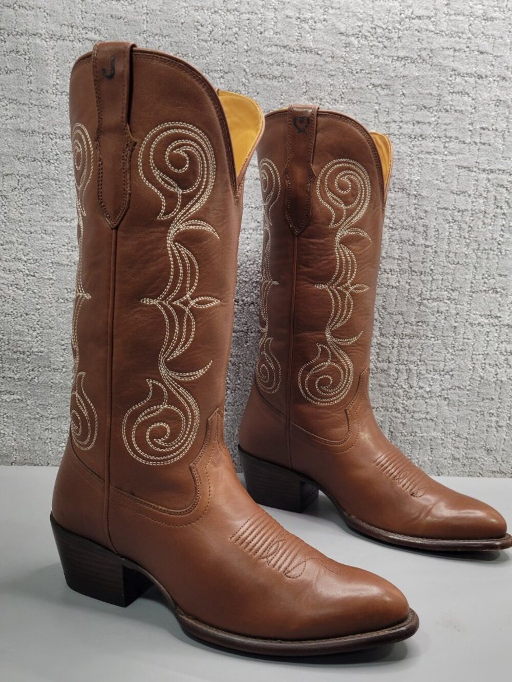 Tecovas The Jane Women's Size US 8.5B Saddle Cowhide Cowgirl 14" Boots. - Picture 3 of 11